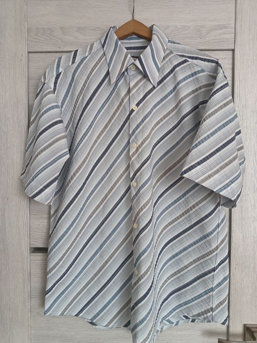 Koszula męska z krótkim rękawem w paski