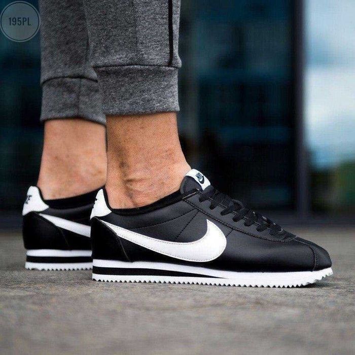 Кросівки Nike Cortez Black/White Leather premium
