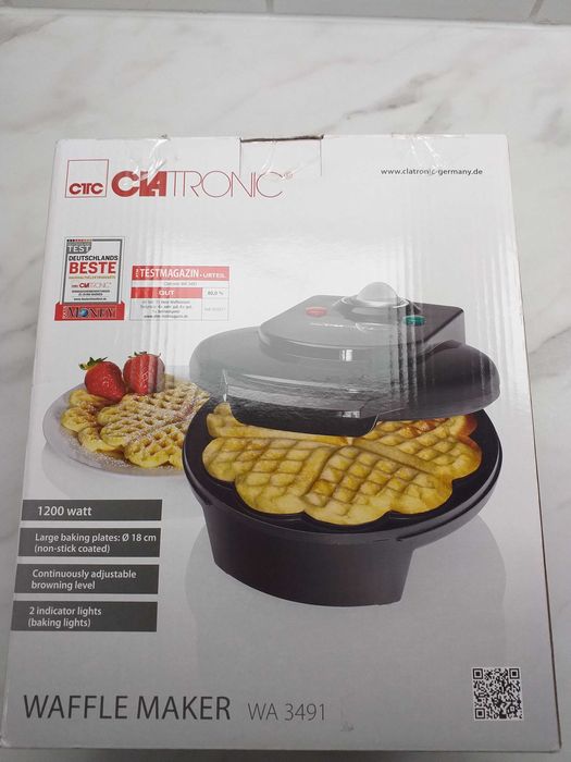 Nowa gofrownica Clatronic 1200W czarna