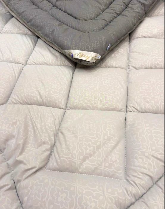 Одеяло натуральное шерсть овечья стёганое микросатин зимнее Евро