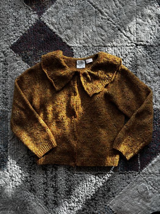 Sweterek ZARA r. 110 – ciepły, musztardowy, zapinany