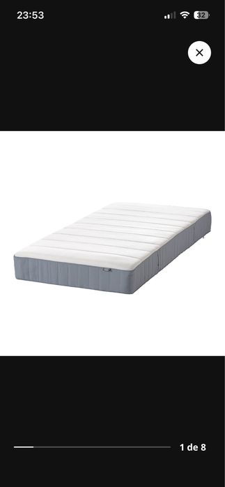Cama ikea malm 90X200 + estrado + colchão