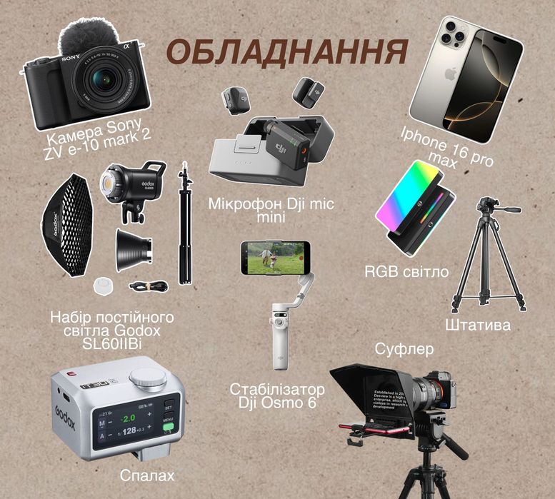 Контент-мейкер | Відеограф | Зйомка |  Оператор для моделей Одеса