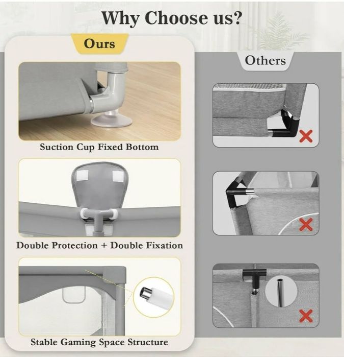 Kojec dla dzieci i niemowląt 200x180cm NOWY