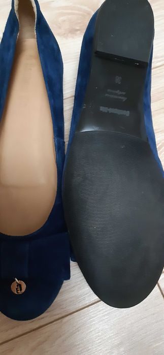 Niebieskie  baleriny skora rozmiar  38
