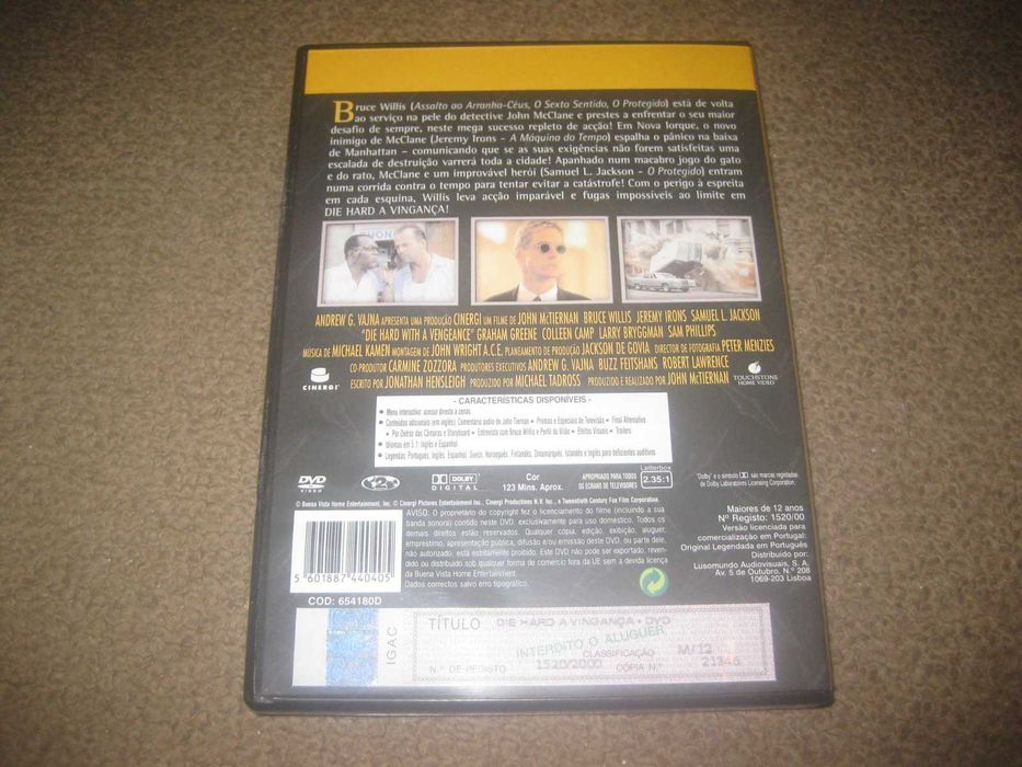 "Die Hard 3 - A Vingança" com Bruce Willis/Edição Especial 2 com DVDs