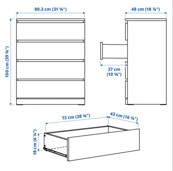 Cómoda IKEA c/ 4 gavetas