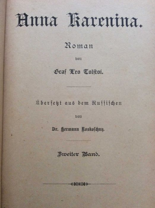 Ana Karenina. Romance do Conde Leão Tolstoi, 18??