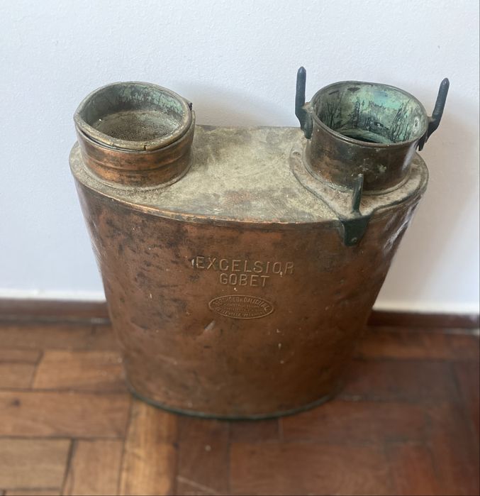 Pulverizador "Mochila" antiga em cobre Excelsior Gobet - incompleto