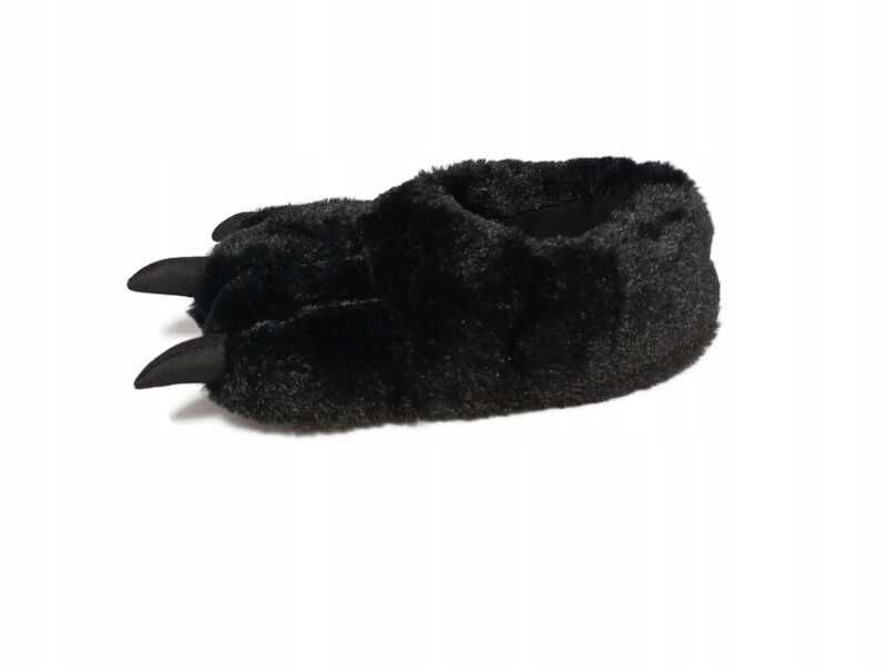 kapcie pluszowe pazur łapa czarne zwierzaki nr. 42