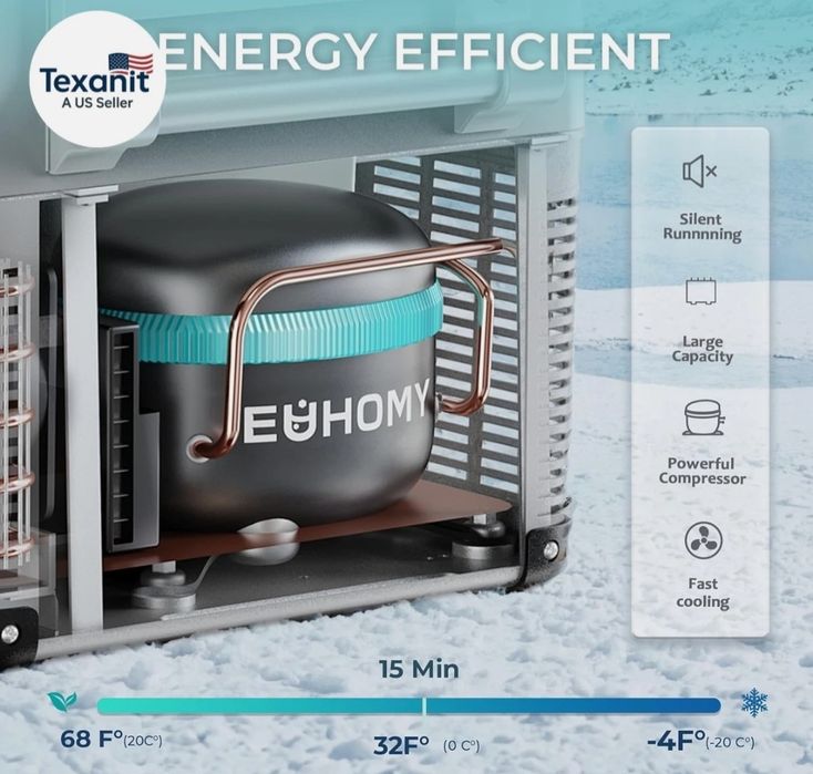 Geladeira 12 Volts, Refrigerador Elétrico 48QT (45L), Controle APP Geladeira 12V, Coo 12V