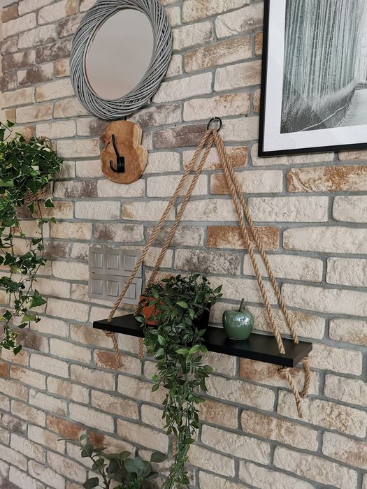 Handmade półki na jutowych sznurach dekoracyjne 2 sztuki