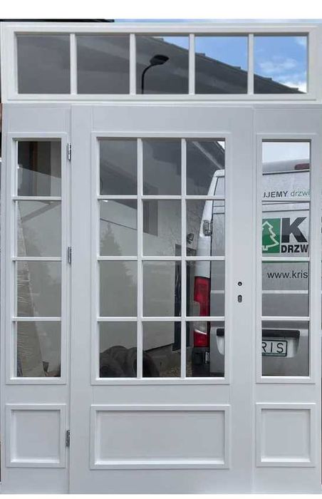 drzwi zewnętrzne drewniane Angielskie z naświetlem 160 x 240 NA WYMIAR