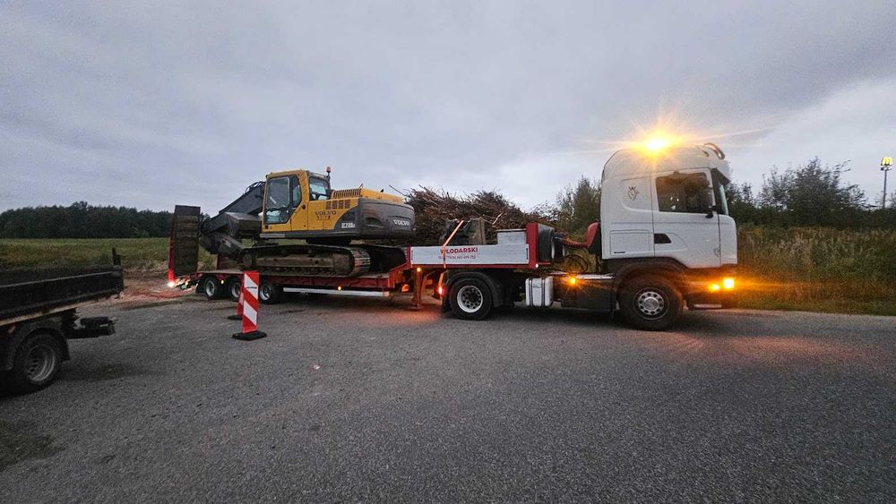 Laweta Koparka Harwester transport niskopodwoziowy