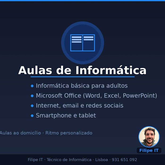 Técnico informática Lisboa — suporte domicílio, remoto e aulas