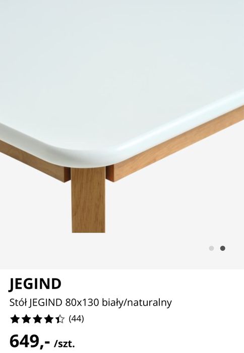Stół JYSK drewniany z bialym blatem