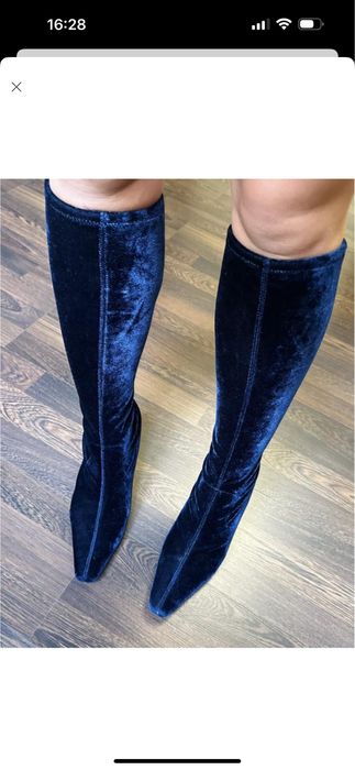 Сапоги 26 +- устілка чоботи велюрові бархатні панчохи marks & spencer