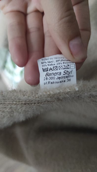 Sweter Kardigan alpaka beżowy r. S/M Polska Produkcja
