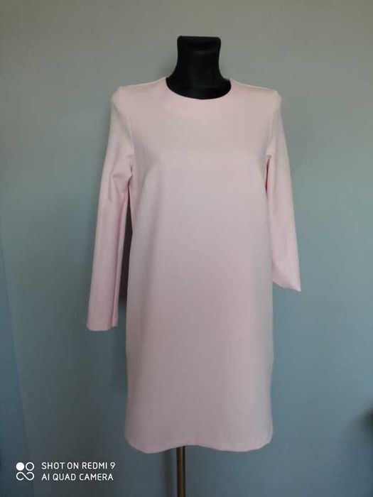 Sukienka z kieszeniami,pudrowy róż Mohito