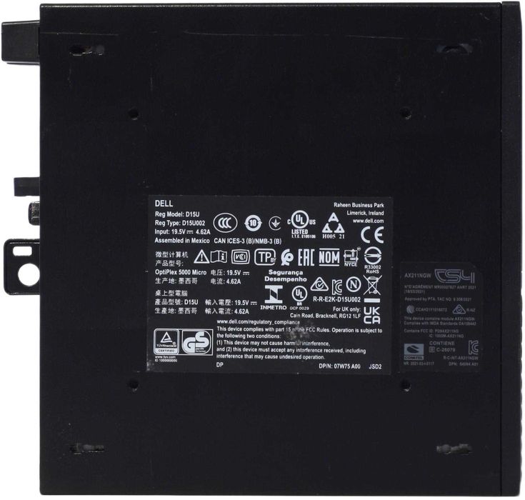 Неттоп Dell OptiPlex 5000 micro (i5-12500T/8GB DDR4/m.2/Wi-Fi/WIN)