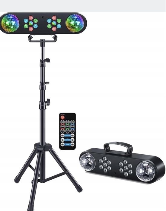 Oświetlenie DJ Ukfog ze statywem kula dyskotekowa RGB zestaw LED