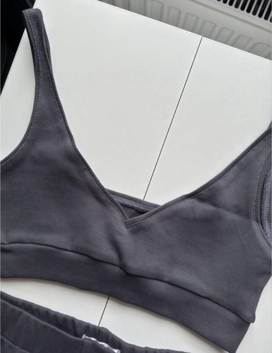 Комплект домашнього одягу топ + шорти уцінка трикотаж сірий