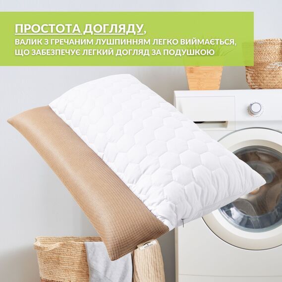 Подушка з гречаною лузгою 50х70.Фабрика IDEIA. Валік 2в1