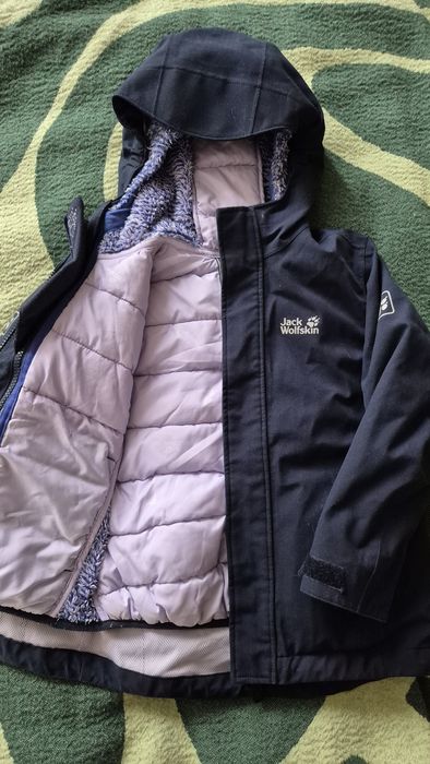 Kurtka Jack Wolfskin kids 3w1 116- puchowa podpinka!