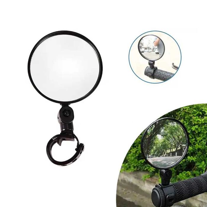 Espelho redondo enduro abraçadeira borracha