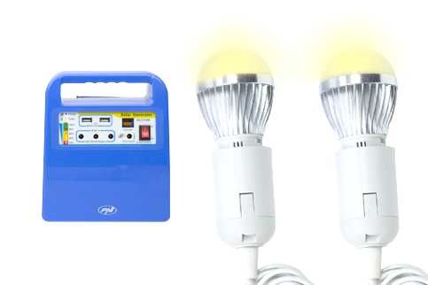 System fotowoltaiczny 30W+ akumulator 12V/7Ah USB Radio MP3 2x żarówki