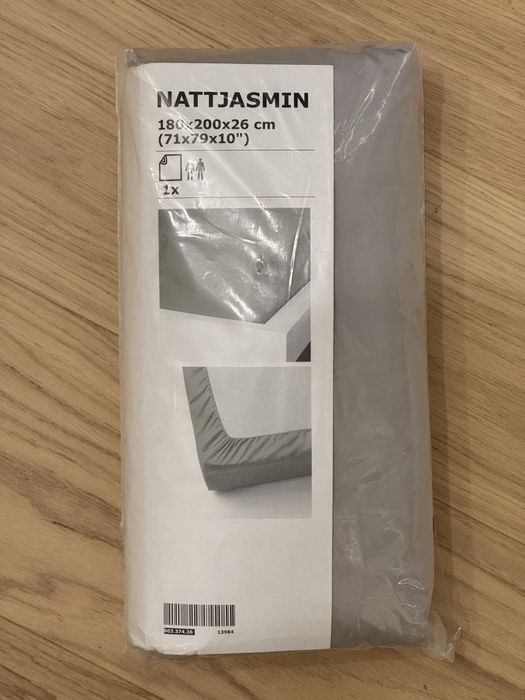 Prześcieradło IKEA Nattjasmin, 180x200x26 cm, 60% bawełna, 40% lyocell