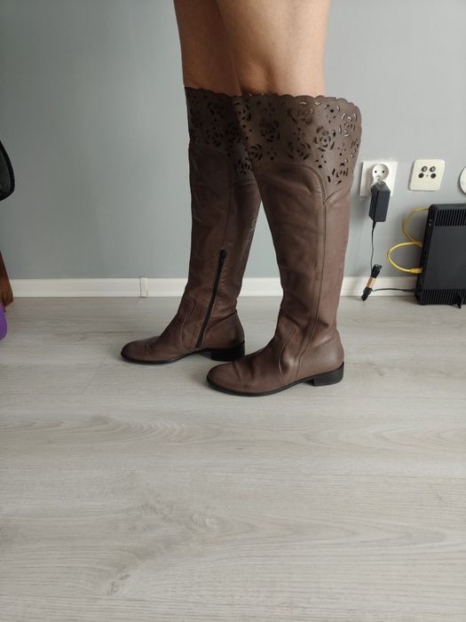 Botki brązowe  przed kolano