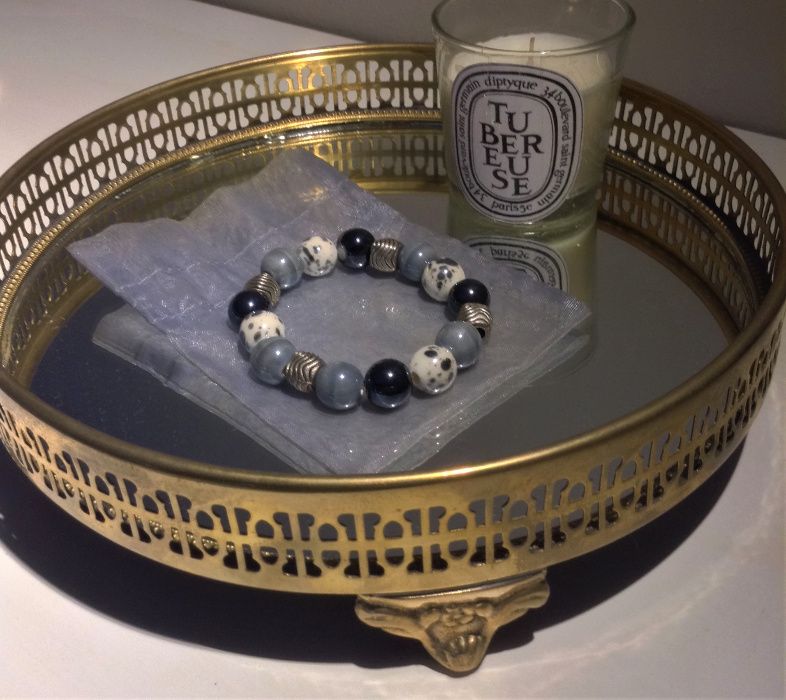 Pulseira contas azul