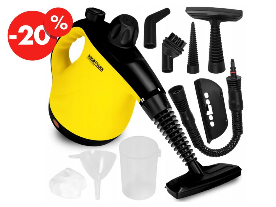 Parownica Ręczna Myjka Parowa 1200W Do Fug Gresu Okien Glazury OKAZJA