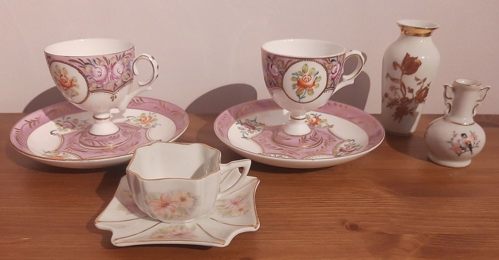 chávenas pires peças antigas  miniaturas porcelana  chá paris royal