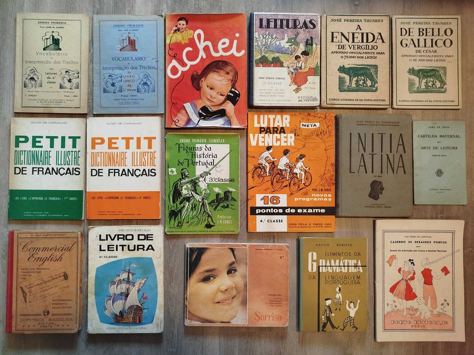 Livros Escolares Antigos - Lote 56 Livros + Cadernos de Escola Antigos Mocidade Portuguesa