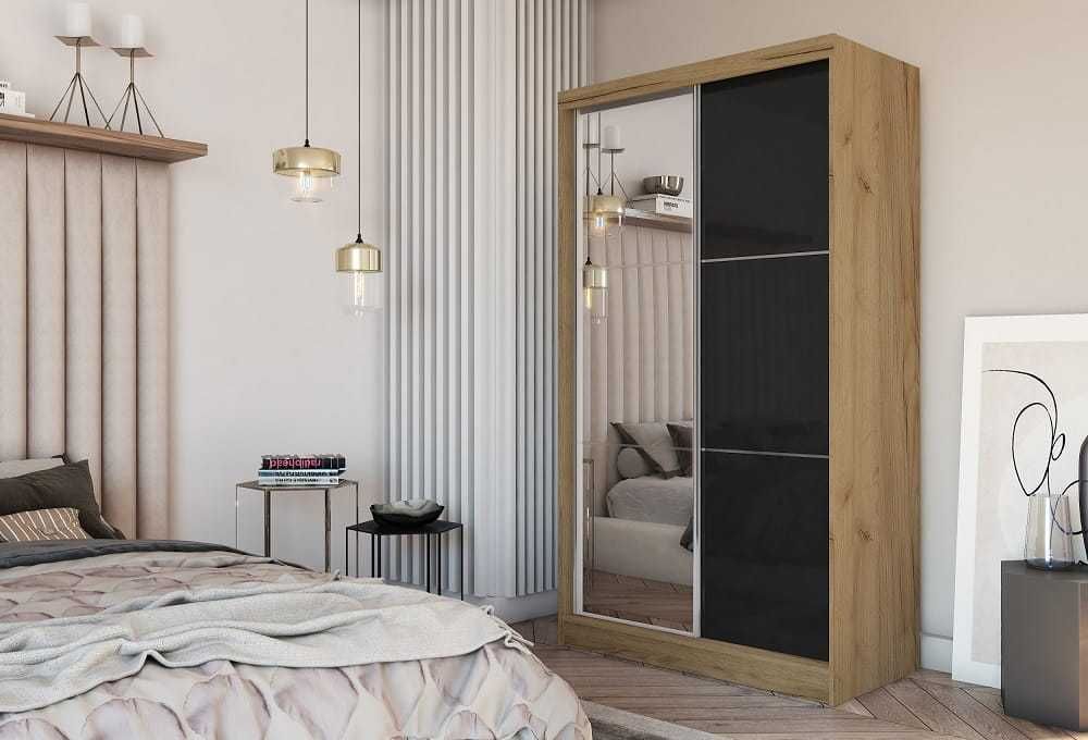 Szafa przesuwna 120 cm ze szkłem lacobel szafa z lustrem do sypialni