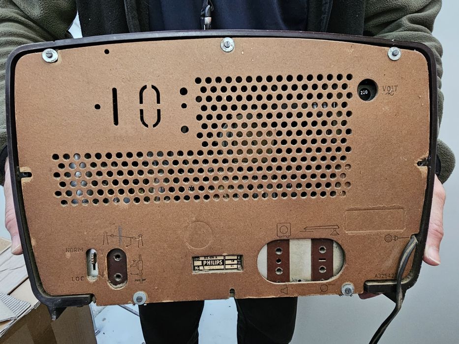 Rádio Antigo Philips BX426A (Anos 50) - Baquelite Vintage - Peça de Co