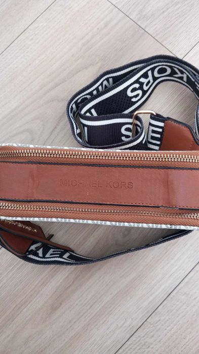 Torebka Michael Kors monogram brązowa beżowa logowana