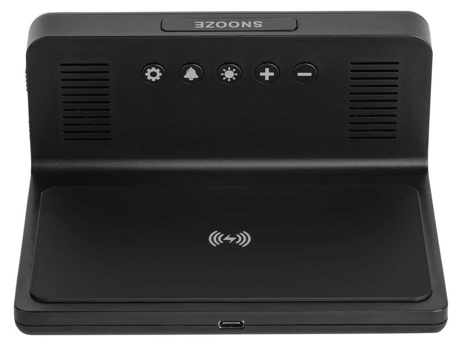 Nowy Cyfrowy budzik z ładowarką indukcyjną i termometrem