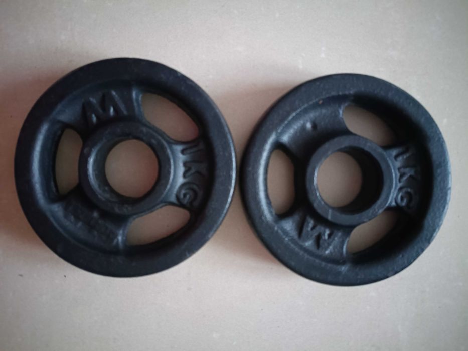Żeliwne talerze do sztangi Ciężarki Obciążniki 1 kg