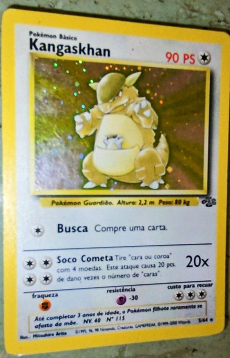 Antiga Carta pokemon holo kangaskhan 5 / 64.
Holo