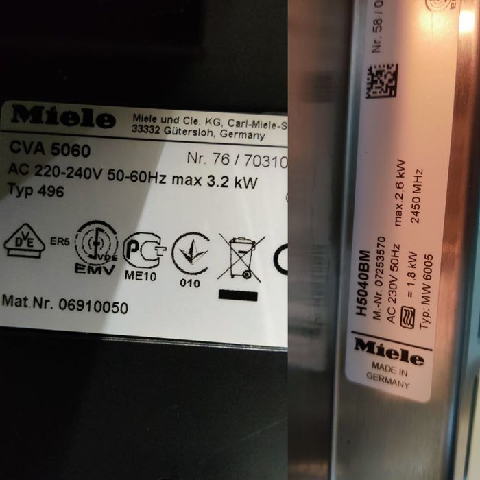 Комплект Miele™ 3в1. Духовка з мікрохвильовоюH5040BM+КофемашинаCVA5060