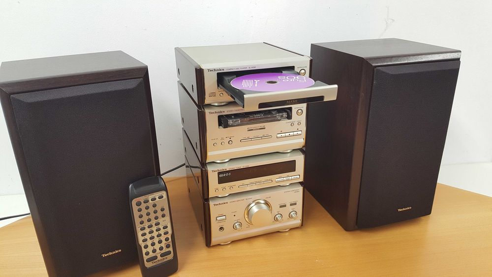 TECHNICS SE -HD60, miniwieża stereo pilot Vintage oryginalne kolumny magnetofon CD