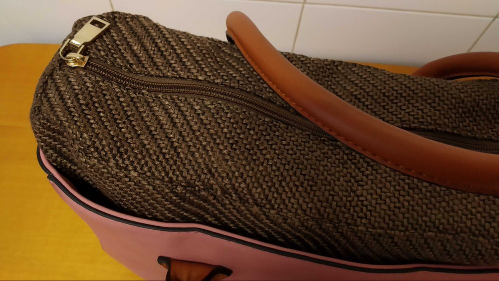 (NOVA) Mala de Mão e de Tiracolo em Rosa Seco e Castanho