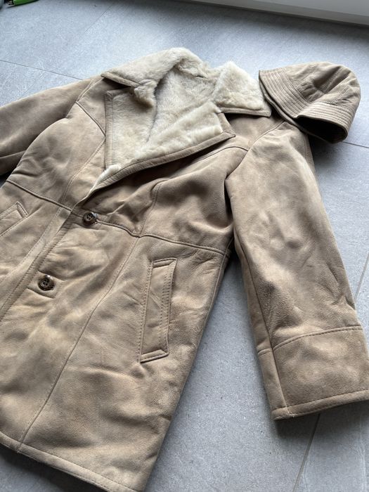 Kożuch skórzany męski + czapka