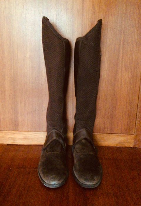 Botins 36 e polainas de equitação- 14 anos
