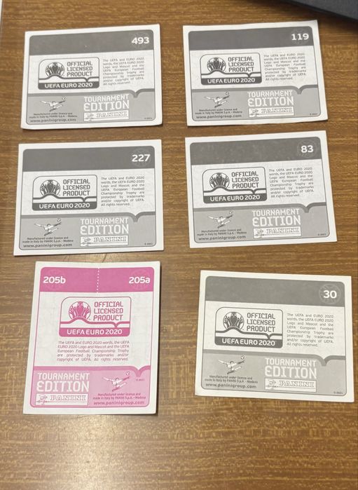 Cromos da colecao Euro 2020