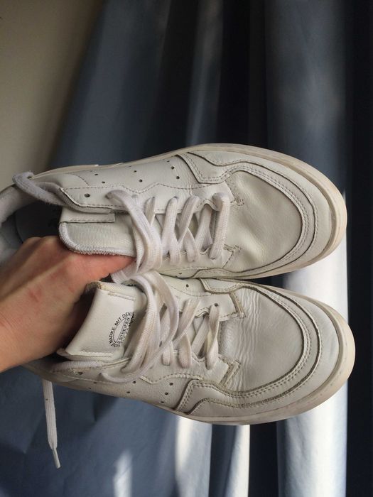 Adidas low white leather sneakers trampki sport 38.5 skóra