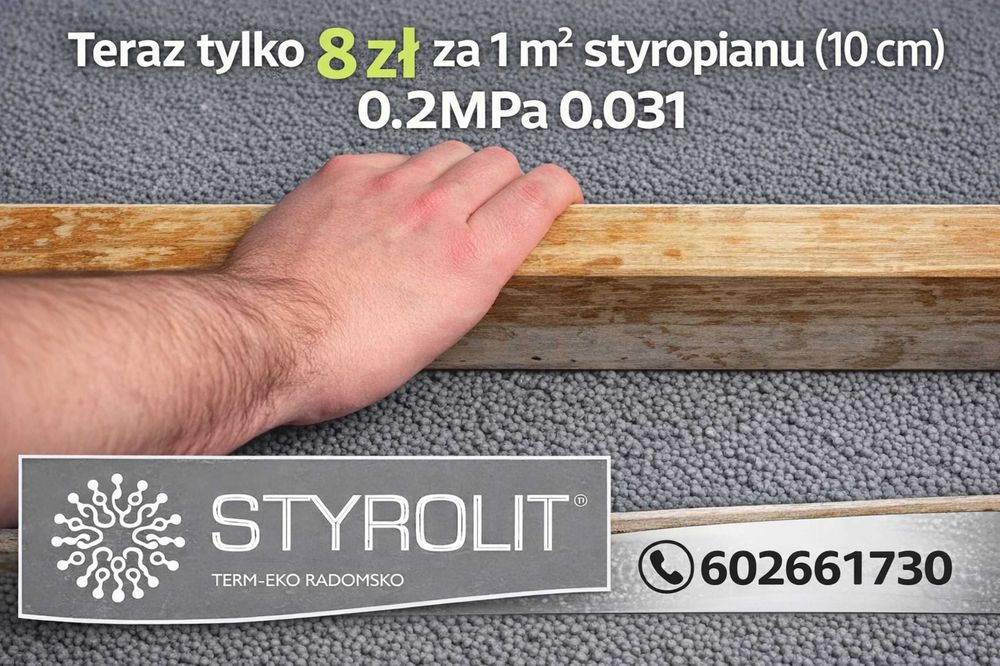 styropian podłogowy EPS200 monolityczny 0.039 lub 0.031 grafit m3